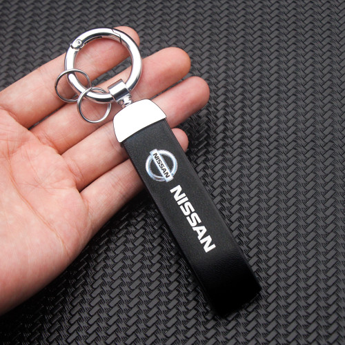 1pc 3D Metal Leather Car Emblem Keychain Printed Key Chain Keyring Accessories For Nissan Nismo X-trail Almera Qashqai Teana MK