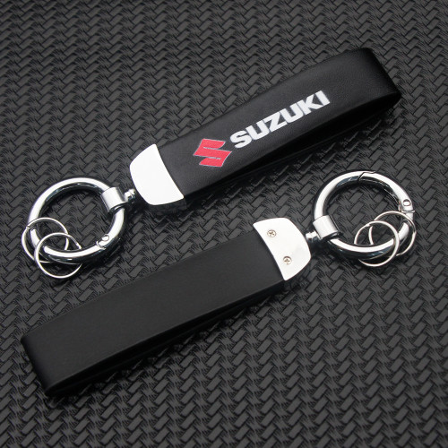 1pc 3D Metal Leather Car Emblem Keychain Printed Key Chain Keyring Accessories For Suzuki Swift SX4 Jimny Ignis Alto Samurai Baleno Grand