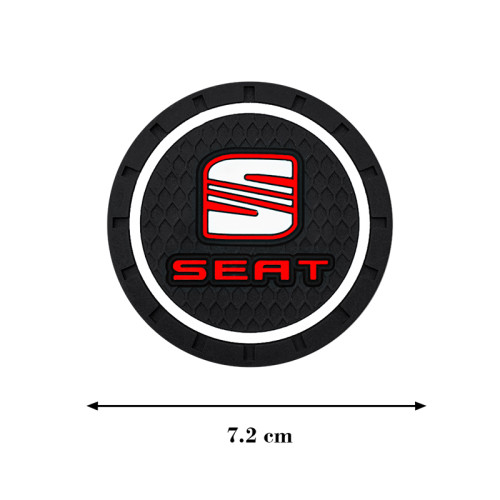 2PCS Car Coaster Water Cup Slot Non-Slip Silicone Mat Pad Holder For SEAT Leon Ibiza 6J 6L Alhambra Exeo Altea Arona Ateca Styling