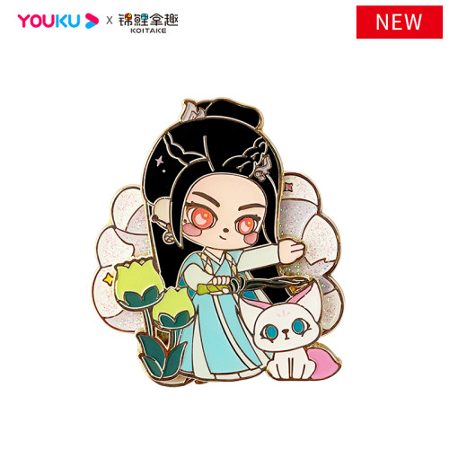  YOUKU x KOITAKE The Blue Whisper Official Crossover Chibi Badge