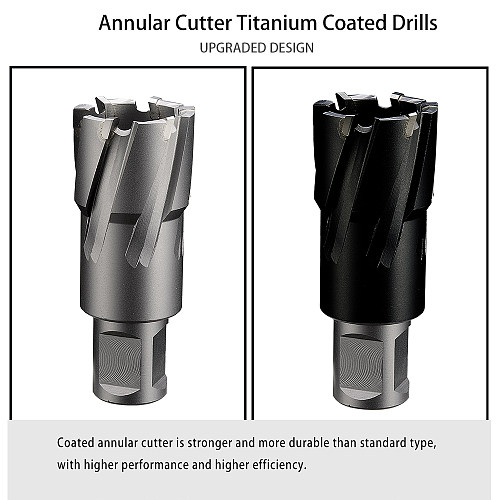 【Imperial】TCT Annular Cutter Titanium Coated Tungsten Carbide Tipped Diameter 1/2 to 2-1/2 inch Depth 1-3/8 to 2 inch for Magnetic Drill Press