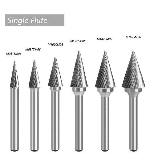 (Model M)Tungsten Carbide Burr Rotary File Shank Diameter 6mm Single/Double Cut for Die Grinder Drill Bits
