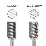 (Model A)Tungsten Carbide Burr Rotary File Shank Diameter 6mm Radius End Shape Single/Double Cut for Die Grinder Drill Bits