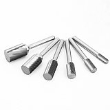 (Model A)Tungsten Carbide Burr Rotary File Shank Diameter 6mm Radius End Shape Single/Double Cut for Die Grinder Drill Bits