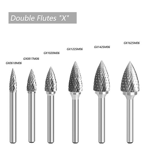 (Model G)Tungsten Carbide Burr Rotary File Shank Diameter 6mm Radius End Shape Single/Double Cut for Die Grinder Drill Bits