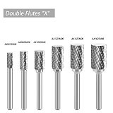 (Model A)Tungsten Carbide Burr Rotary File Shank Diameter 6mm Radius End Shape Single/Double Cut for Die Grinder Drill Bits