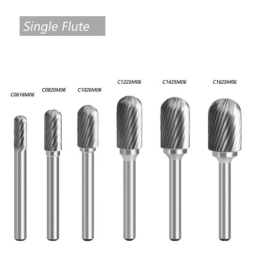 (Model C)Tungsten Carbide Burr Rotary File Shank Diameter 6mm Single/Double Cut for Die Grinder Drill Bits