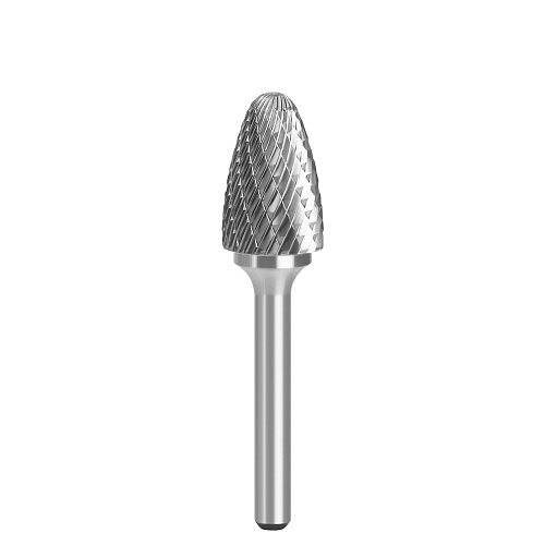 (Model F)Tungsten Carbide Burr Rotary File Shank Diameter 6mm Single/Double Cut for Die Grinder Drill Bits