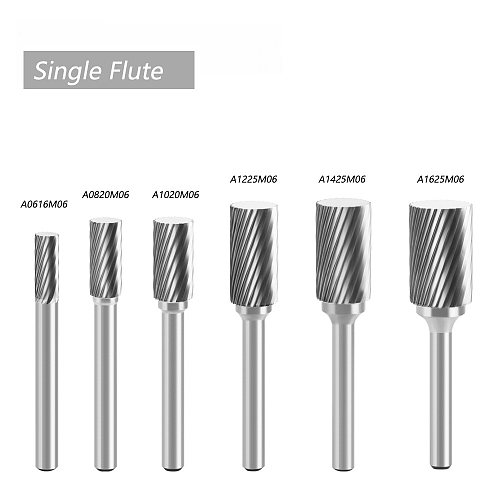 (Model A)Tungsten Carbide Burr Rotary File Shank Diameter 6mm Radius End Shape Single/Double Cut for Die Grinder Drill Bits