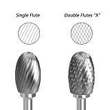 (Model E)Tungsten Carbide Burr Rotary File Shank Diameter 6mm Single/Double Cut for Die Grinder Drill Bits