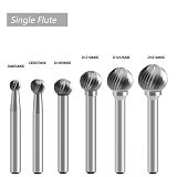(Model D)Tungsten Carbide Burr Rotary File Shank Diameter 6mm Single/Double Cut for Die Grinder Drill Bits