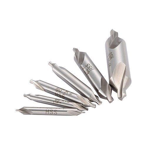 Center Drill Bits, M2 High Speed Steel 60-Degree Angle Center Drill Bits Kit