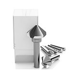 HSS 3 Flute 90 Degree Chamfering Tool Bit Chamfer Deburring Hole Countersink End Mill Cutter Bits for Metal