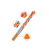 Overlord Punching Masonry Drill Bits Set for Tile, Brick, Cement, Concrete, Glass, Plastic, Cinder Block, Wood, Metal etc.