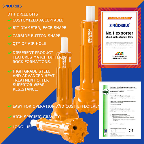 Mining high pressure dhd 3.5 dth hammer head 70mm rock drill bit