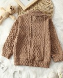 Kids Boy Spring Khaki Turndown Collar Basics Knitting Top
