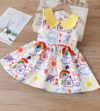 Kids Girl Summer Multi-Color Print Sleeveless Princess Dress