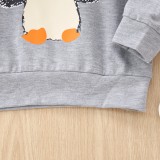 Kids Boy Spring Grey Animal Print Hoody Sweatshirt