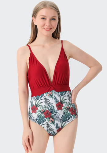 Summer Mommy Family Matching Print One Piece Swimwear