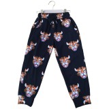 Kids Boy Summer Black Animal Print Shirt and Pants Two Piece Set