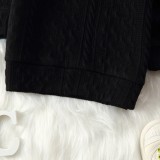 Kids Boy Spring Black Turndown Collar Basics Knitting Top