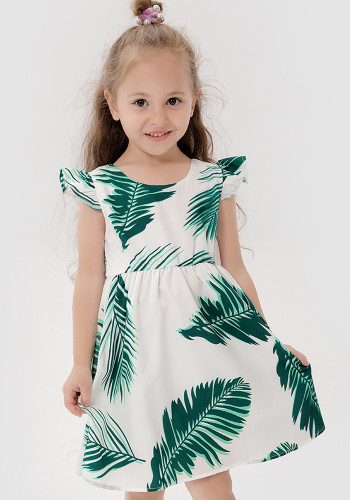 Summer Kids Girl Family Matching Mommy and Me Holiday Print Dress