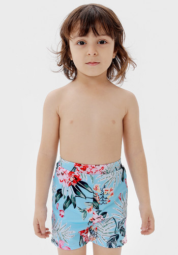 Summer Kids Boy Family Matching Print Swim Shorts