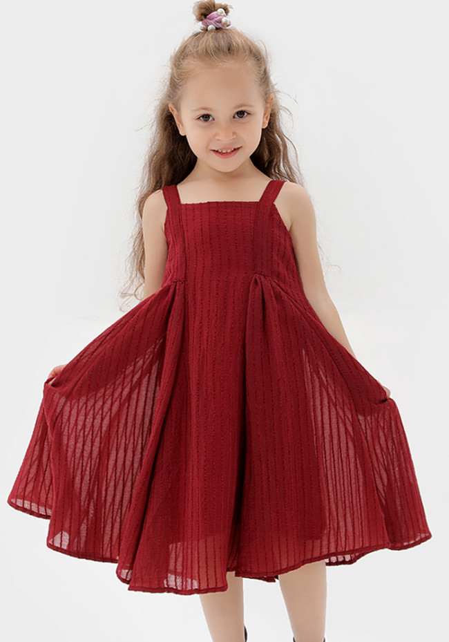 Summer Kids Girl Family Matching Mommy and Me Holiday Red Dress