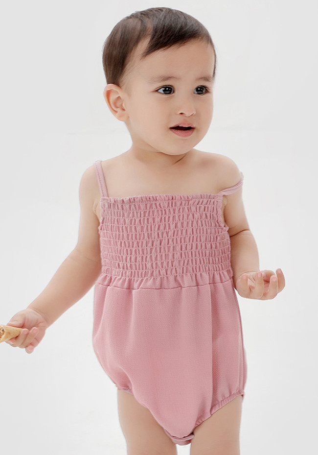 Summer Baby Girl Family Matching Mommy and Me Pink Sling Casual Romper