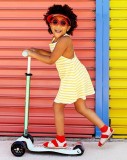 Kids Girl Summer Yellow Stripes Sleeveless Casual Tank Dress