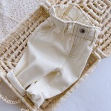 Unisex Baby Beige Full Length Elastic Waist PP Pants