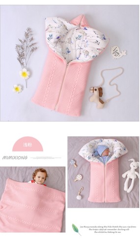Pink Contrast Soft Newborn Infant Baby Anti kick Swaddle Sack Sleepping Bags