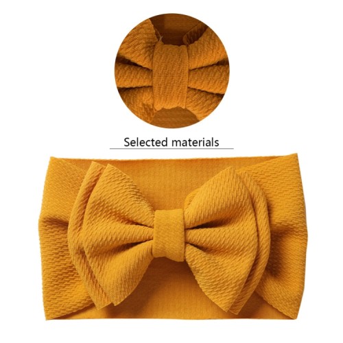 Baby Girl Yellow Big Bow Knotted Hair Headbands
