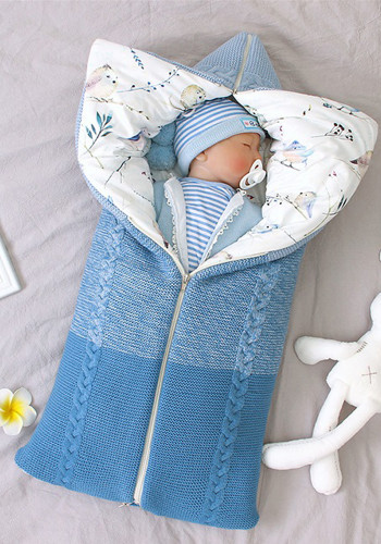 Blue Soft Newborn Infant Baby Anti kick Swaddle Sack Sleepping Bags