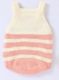 Baby Girl Pink Stripes Kintting Bib Bodysuit