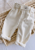 Unisex Baby Beige Full Length Elastic Waist PP Pants