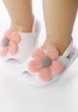 Baby Girl Summer Pink Flower White Toddler Shoes