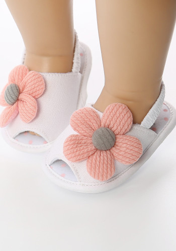 Baby Girl Summer Pink Flower White Toddler Shoes