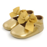 Spring and Summer Baby Girl Yellow Bow Mary Jane Toddler Shoes