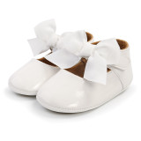 Spring and Summer Baby Girl White Bow Mary Jane Toddler Shoes