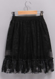 Kids Girl Summer Black Layered Mesh Skirt