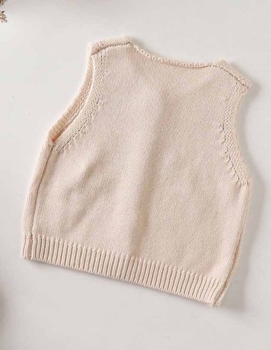 Baby Girl Floral Sleeveless Kintting Vest Coat