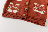 Unisex Baby Brown Cute Bear Long Sleeve Button Up Knitting Coat
