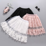 Kids Girl Summer White Layered Mesh Skirt