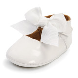 Spring and Summer Baby Girl White Bow Mary Jane Toddler Shoes