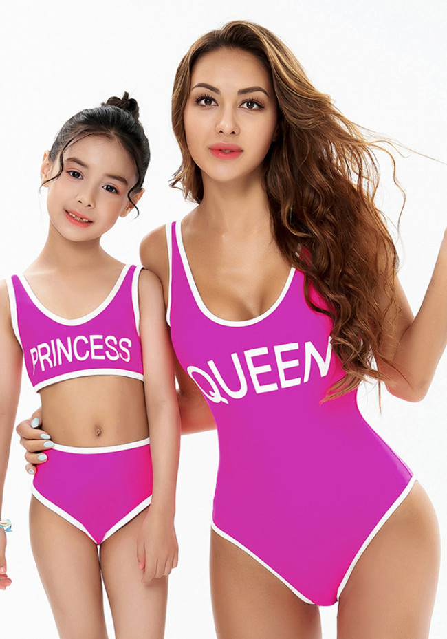 Mommy and Me Family Matching Printed Mom One-Piece Swimwear