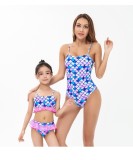 Mommy and Me Family Matching Mermaid Printed Mom One-Piece Swimwear