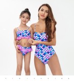 Mommy and Me Family Matching Mermaid Printed Girls Two-Piece Swimwear