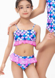Mommy and Me Family Matching Mermaid Printed Girls Two-Piece Swimwear