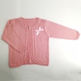 Kids Girl Pink Hollow Out Cardigans
